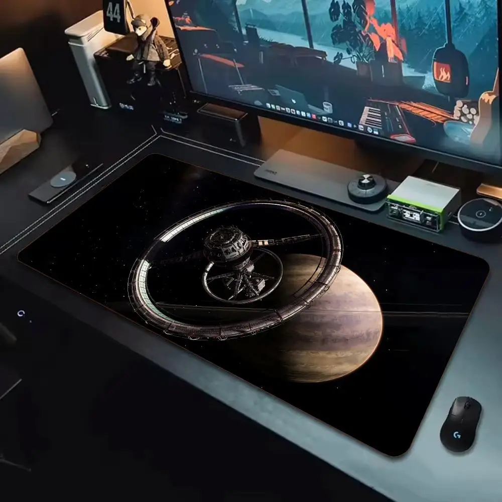 E-Elite D-Dangerous Mouse Pad Tapetes de Mesa Teclado, Borracha Kawai, Tapete de Mesa Antiderrapante, XXL90x40cm