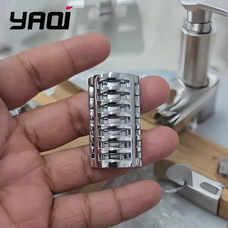 YAQI Open Comb Safety Razor Head Replacement Double Edge Razor Head Polished Metal Shaver Head Men Wet Shaving Grooming Part