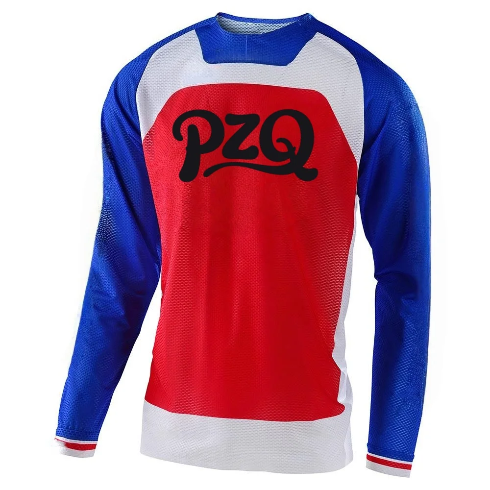 

Последние майки унисекс pzq для мотокросса, скоростного спуска, спортивная команда, велосипедный трикотаж, мотоцикл, внедорожный велосипед, мужские гоночные рубашки с длинными рукавами