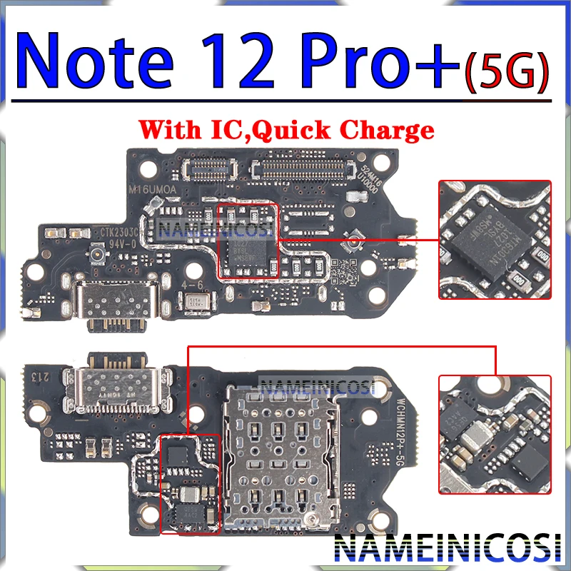 Usb Dock Charger Connector for Xiaomi Redmi Note 12 12S 13C Pro Plus + 4G 5G Charging Board Flex Ports Module