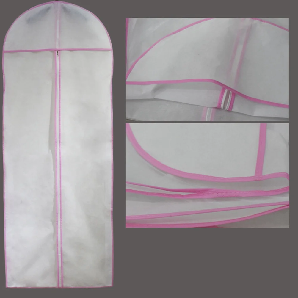 

1pc Dust Cover For Clothes 180Cm Long Non-Woven Garment Cover Bag Breathable Anti-Dust Moth Resistant Wedding Dress Storage