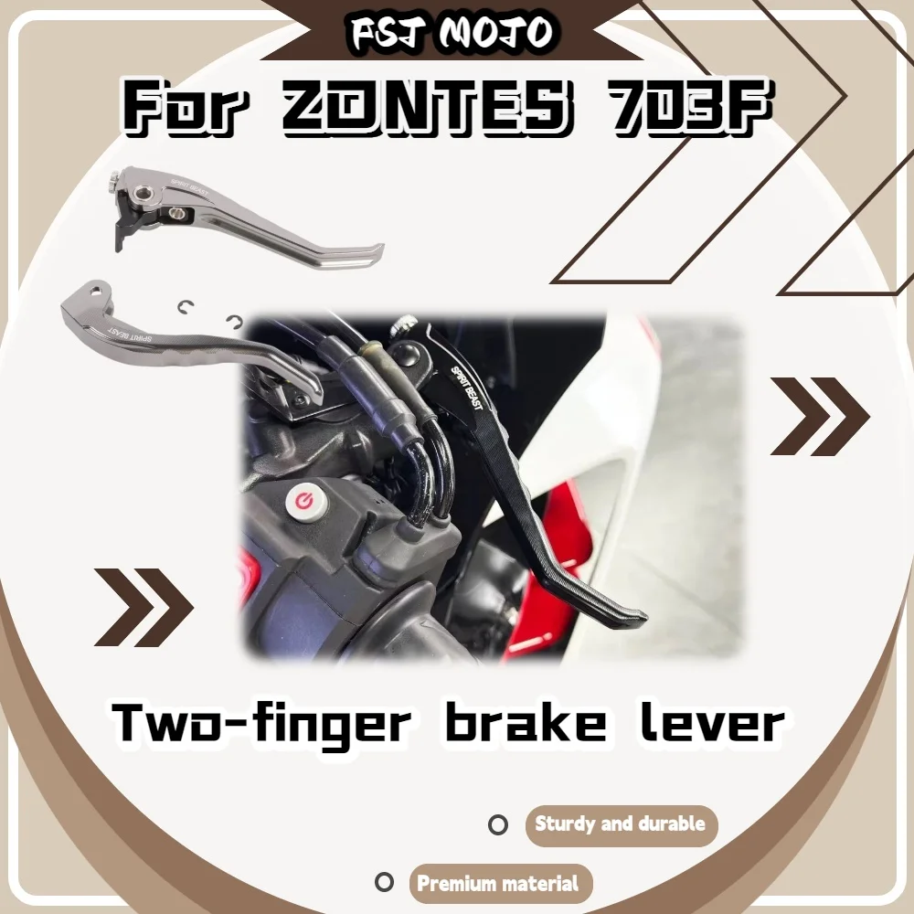 For ZONTES 703F Sport Bike Mini Two Finger Brake Levers, Anodized Anti-Corrosion Surface Precise Brake Control High Speed Riding