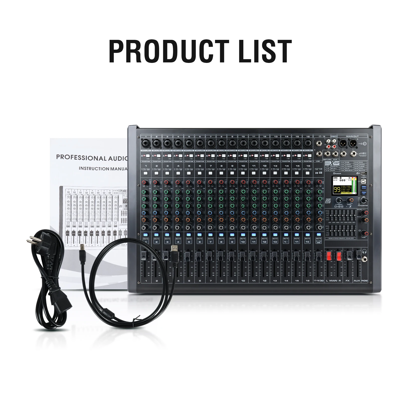 GOOERMI BT Series Audio Mixer 10/14/18CH 350W Powered Console with USB & DSP Effects (110V/220V) - view 5