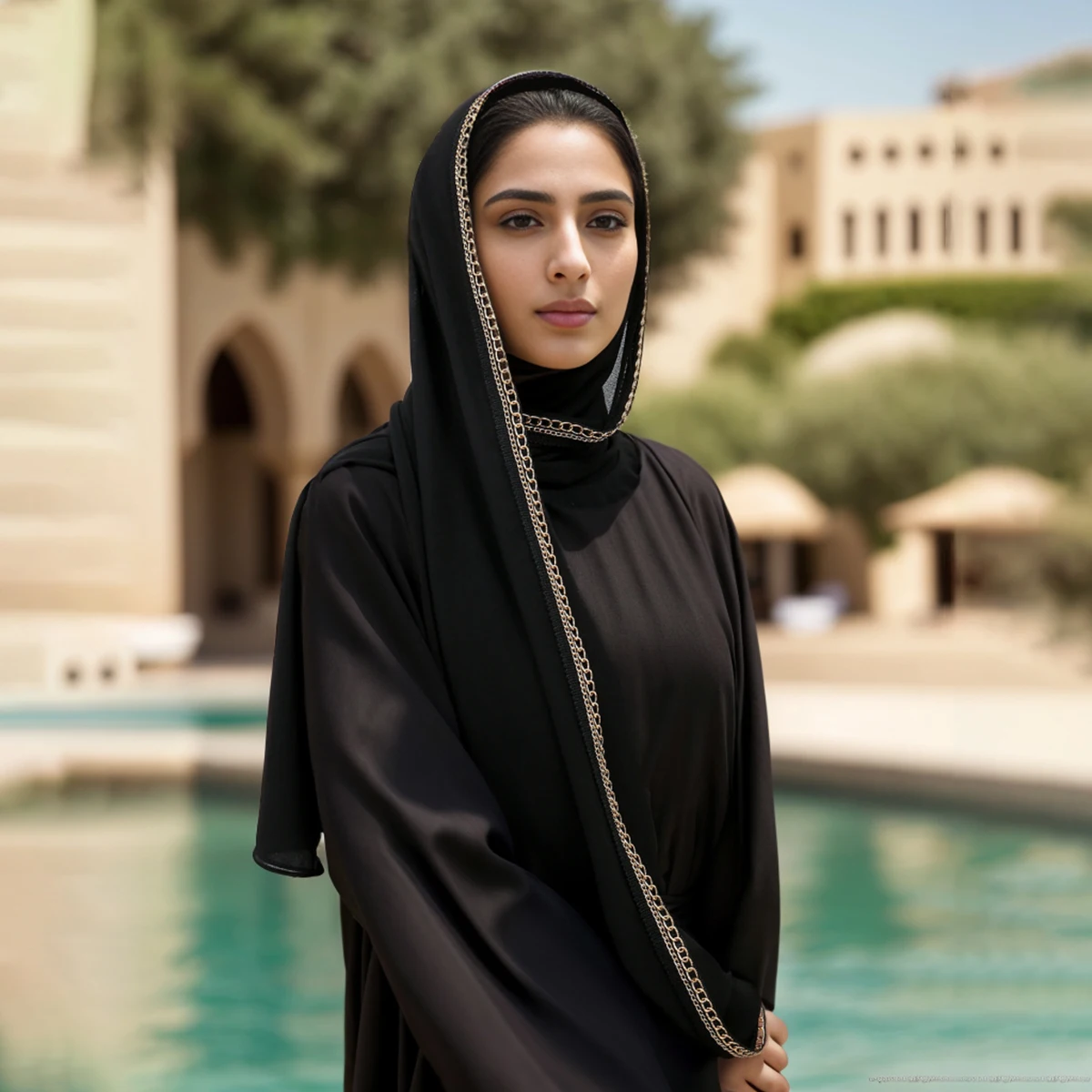 Bufanda de gasa con cadena dorada para mujer, pañuelo musulmán largo y suave, de lujo, de color sólido, Hijab, Fular femenino, chal y envoltura, 2024