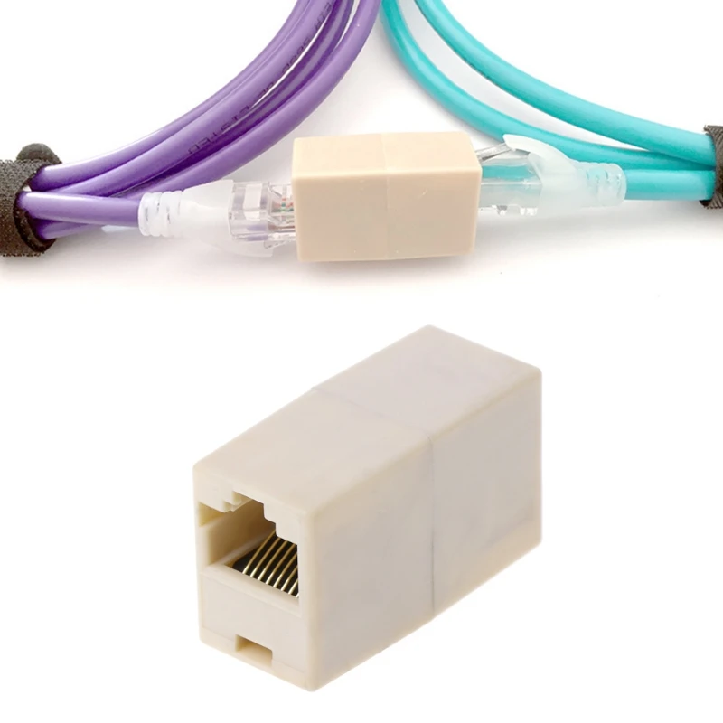 CAT5 イーサネットソケットケーブルアダプター RJ45 エクステンダープラグケーブルジョイナーカプラー He 用