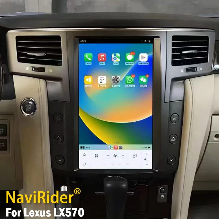 13.6Inch Android 13 Vertical Style Car Radio Multimedia Player For Lexus LX570 2007-2015 GPS Navigation Stereo Carplay Auto 4G