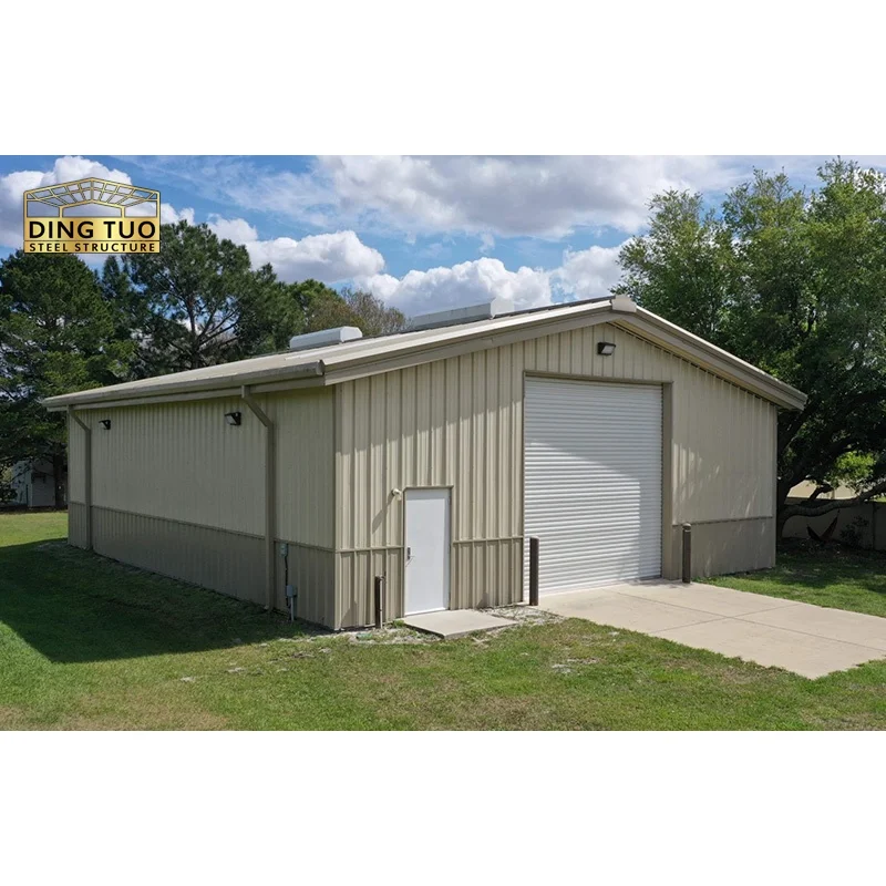 Prefabricated Insulated Warehouse Car Showroom Design Structural Steel Prices Garage Hangar