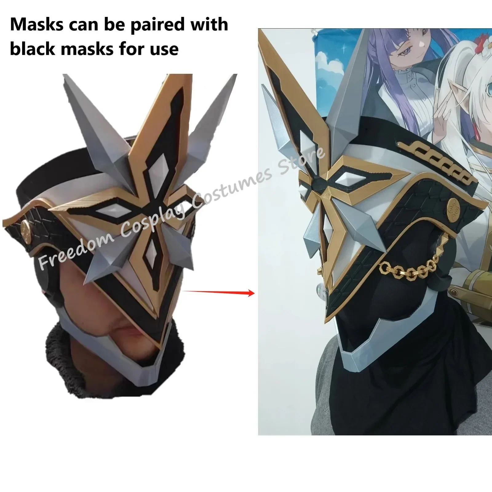 The Captain Cosplay Costume Il Capitano Wig Outfit Game Genshin Impact Anime Fatui Mask Style Halloween Party Roleplay Suit