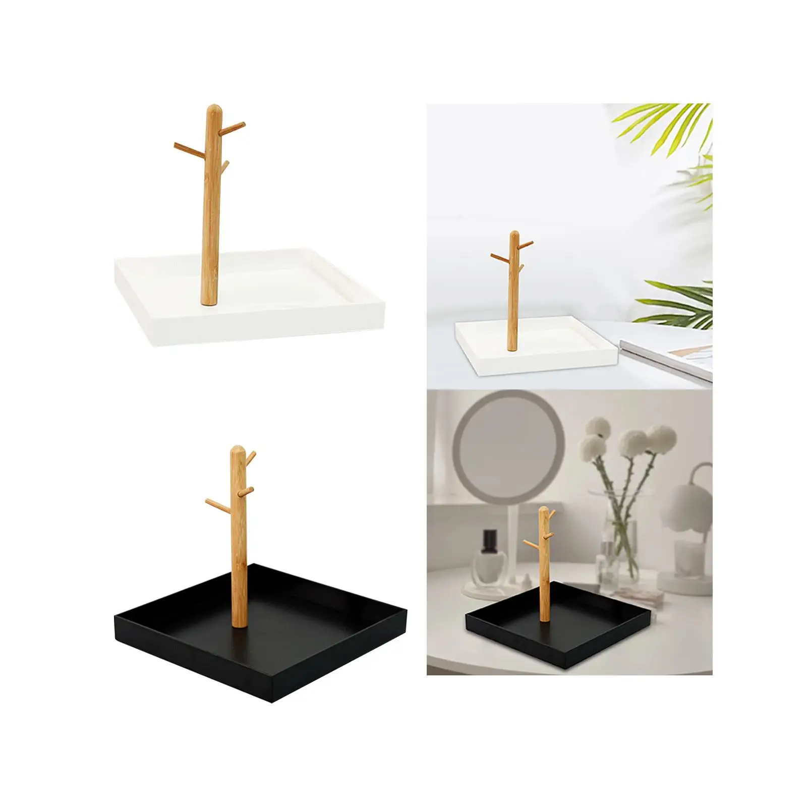 Bandeja de joyería, ganchos de almacenamiento, mesa de porche, bandeja para llaves de entrada, organizador colgante de 3 niveles para relojes, anillos de entrada para encimera, hogar
