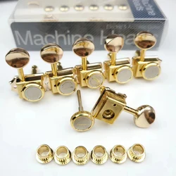 1 Set 6 In-line Golden Locking Vintage Electric Guitar Machine Heads Tuners For ST TL Guitar Lock String Tuning Pegs Golden