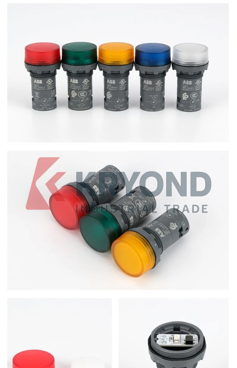 ABB CL2 سلسلة LED مصباح إشارة CL2-502R CL2-502G CL2-502Y CL2-502L CL2-502C CL2-523R 24V AC/DC المنتج الأصلي