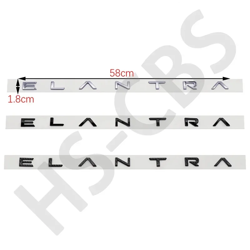 New Style ABS ELANTRA Car Taigate Letter Logo 3D Sticker Rear Trunk Nameplate Body Decoration Badge Decal Emblem Accessories