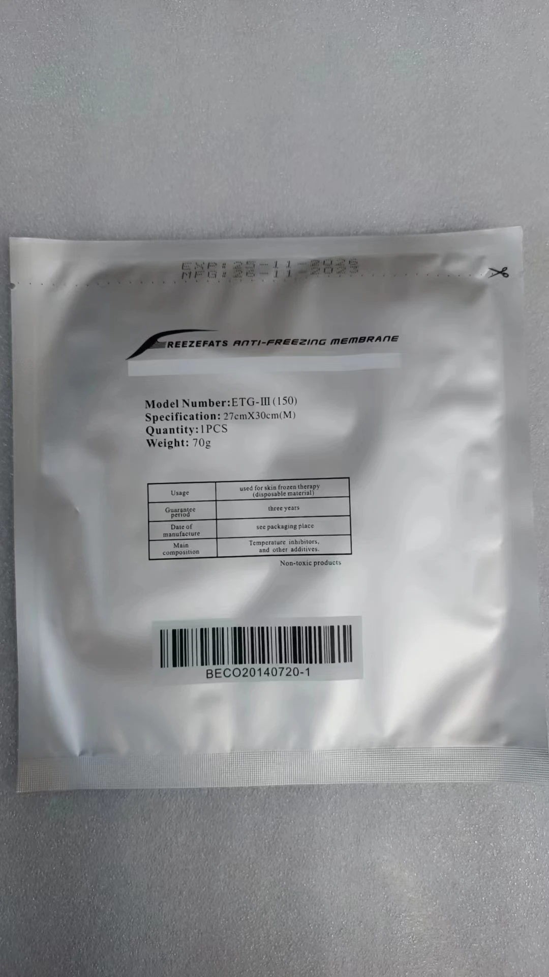 Anti Freeze Membrane Cavitation Freeze Fat Cryo Cooling Weight Loss Therapy Antifreeze Cooling Gel Film Cryolipolysis Pads