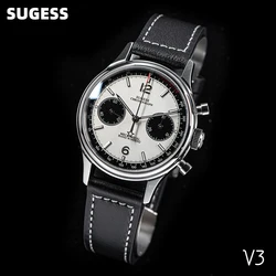 Sugess 1963 Pilot izle erkekler mekanik saatler kronograf Panda kol hava kuvvetleri safir orijinal hareketi ST1901 v3