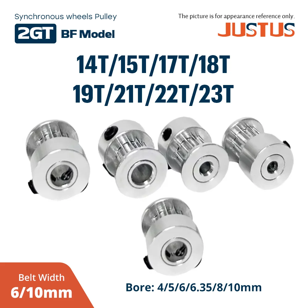 10PCS 2GT K Type 14T 15T 17T 18T 19T 21T 22T 23T Timing Pulley Bore 4-10mm For Belt Width 6/10mm 3D Printer CNC Parts