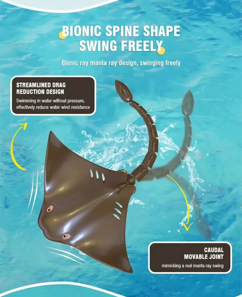 2.4g controle remoto manta ray brinquedo elétrico simulação peixe controle remoto animal barco piscina ao ar livre brinquedo à prova dwaterproof água presente de festa do miúdo