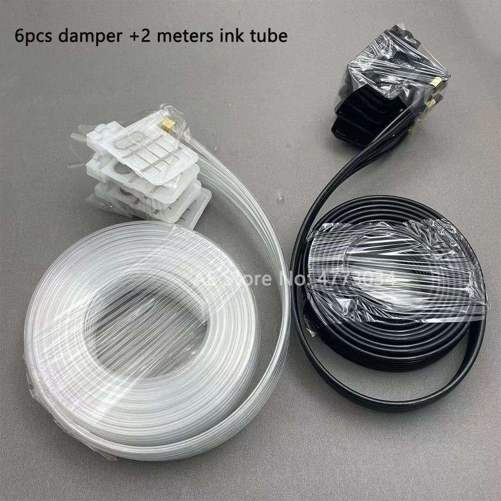 6 Colors Ink Damper With 2 Meters Tube Pipe Hose Line For Epson XP600 Eco Solvent UV DTF Printer Ink Dumper