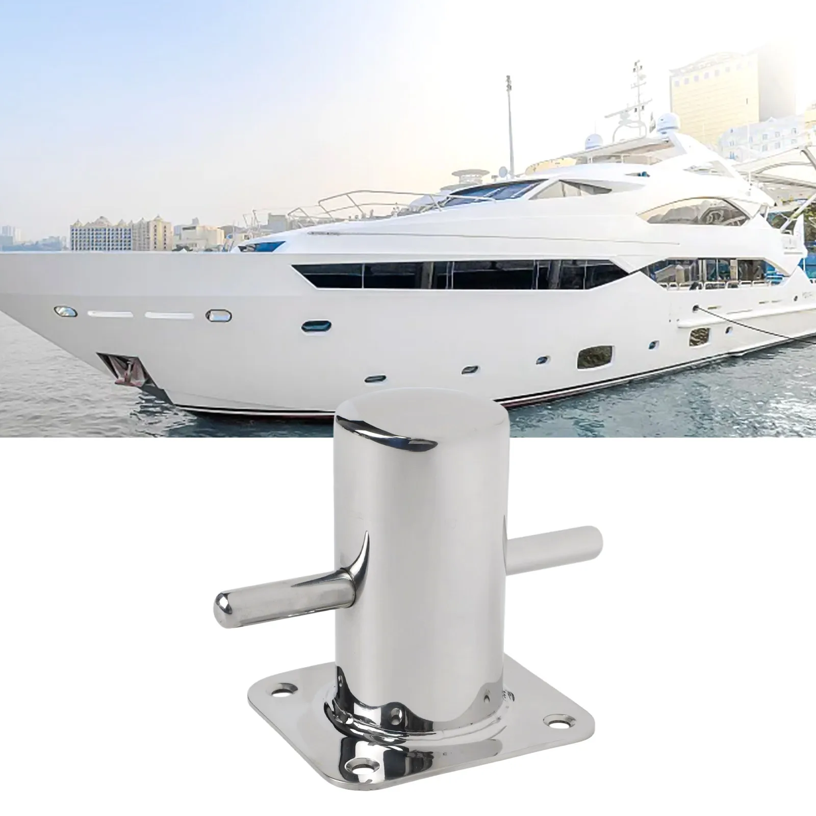 Deck Fitting Bollard 316 Grade Bollard For Docking Long-lasting Performance Polished Finish Reliable Secure Mooring