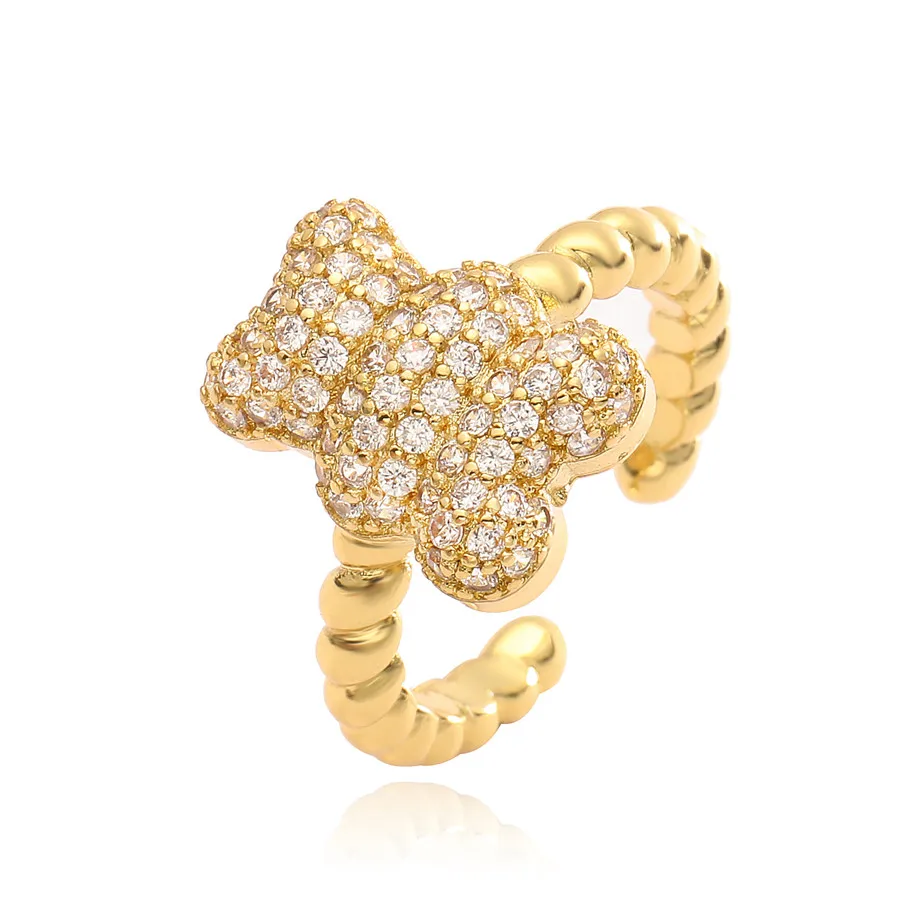 

Ring Women's 18k Gold Plated Crystal Zircon Heart Shaped Popular Fashion Jewelry Couple Gift