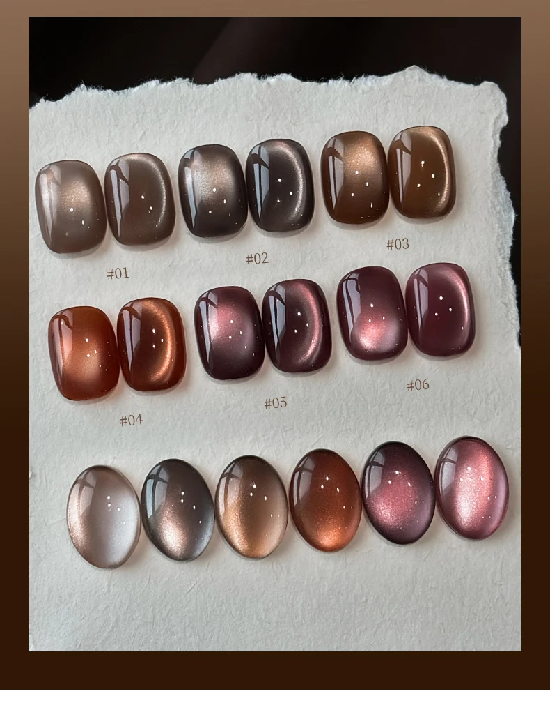 15 ml 6 Farben Luxus Kaffee Katzenauge Nagel Gelpoliermittel Set mit Soak Off UVLED Cat Eye Gelpoliermittel Maniküre Nail Art Kit – Detail 6