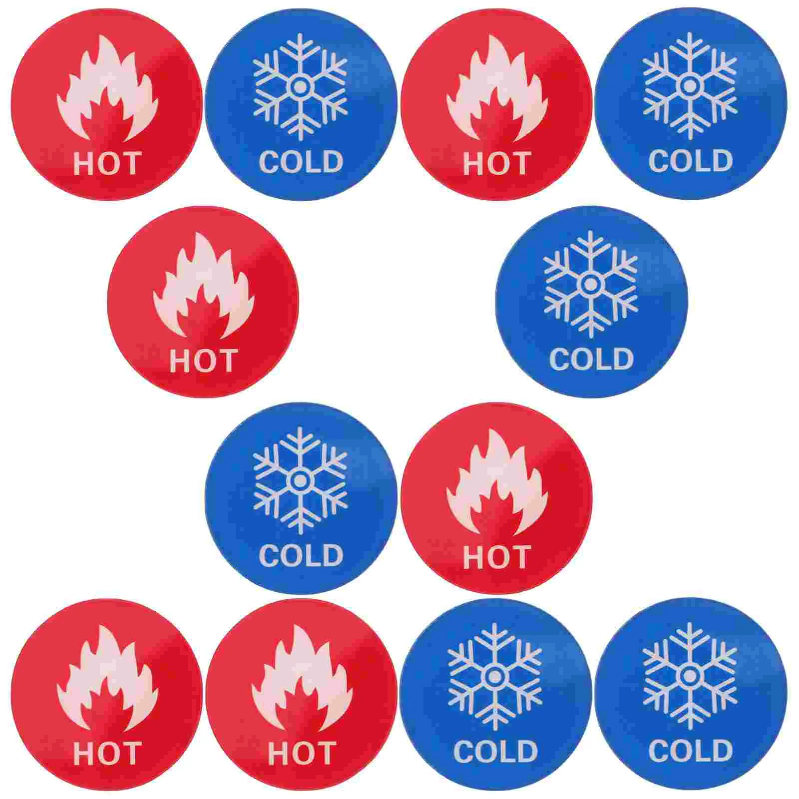 6 Pairs Taps Hot and Cold Water Labels Sign Ice Stickers Square Signs Kitchen Function