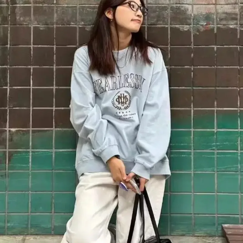 LISM women's winter clothes y2k hoodies sweatshirt 2025 Letter Print American Campus Sle Wheat Spike M-Home New Arrival