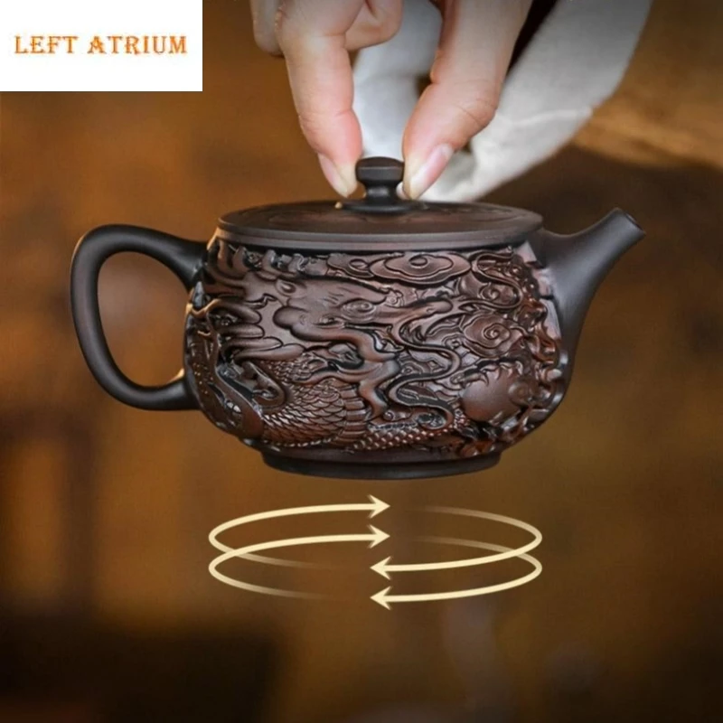 

Purple Pottery Rotatable Pot Ceramic Kung Fu Teapot Single Teapot Pu'er Tea Making Device Tea Sets Chinese Tea Pot