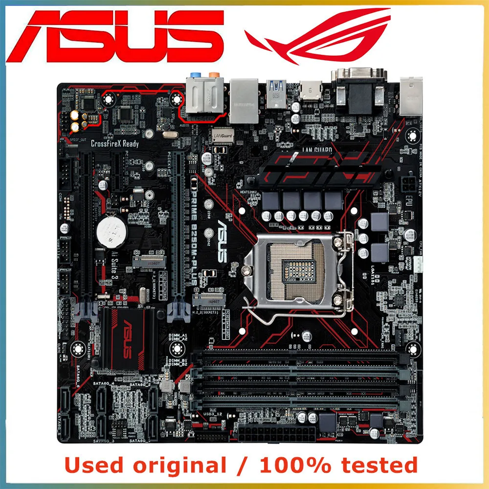 

For ASUS PRIME B250M-PLUS Computer Motherboard LGA 1151 DDR4 64G For Intel B250 Desktop Mainboard SATA III PCI-E 3.0 X16