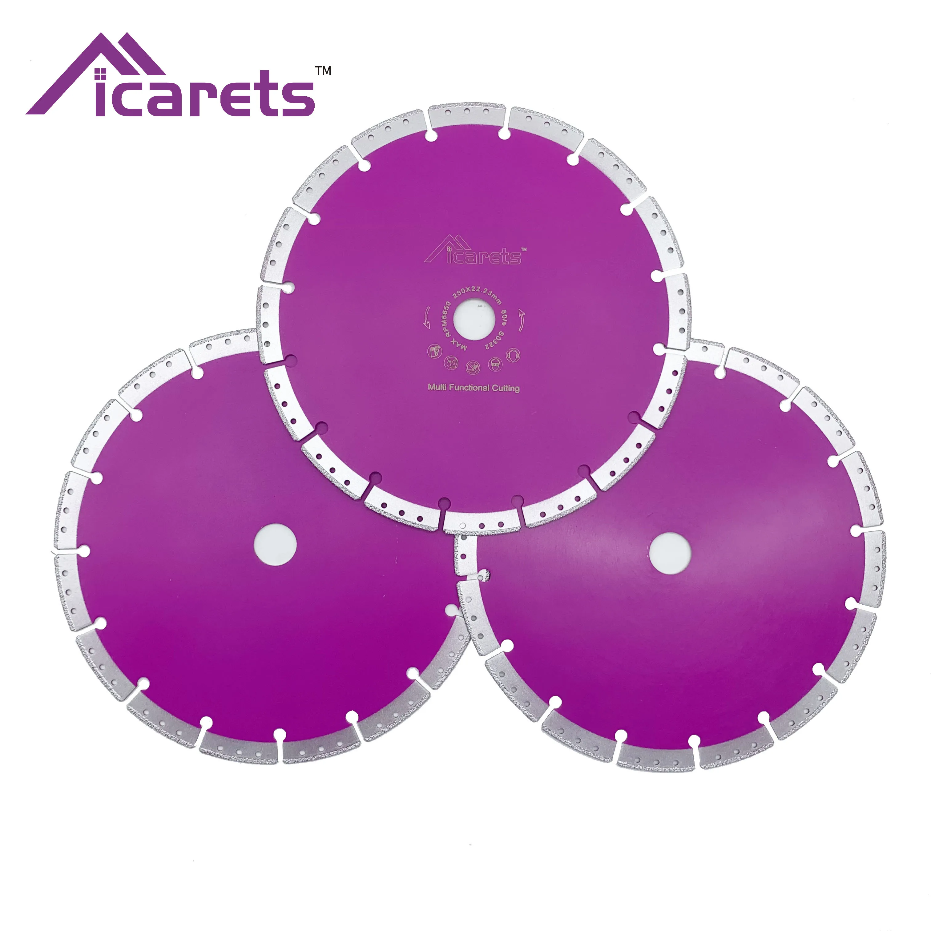 ICARETS 230mm Diamond Metal Cutting Disc Steel Marble Granite Plastic Wood Cordless Angle Grinder Multitool Saw Blade