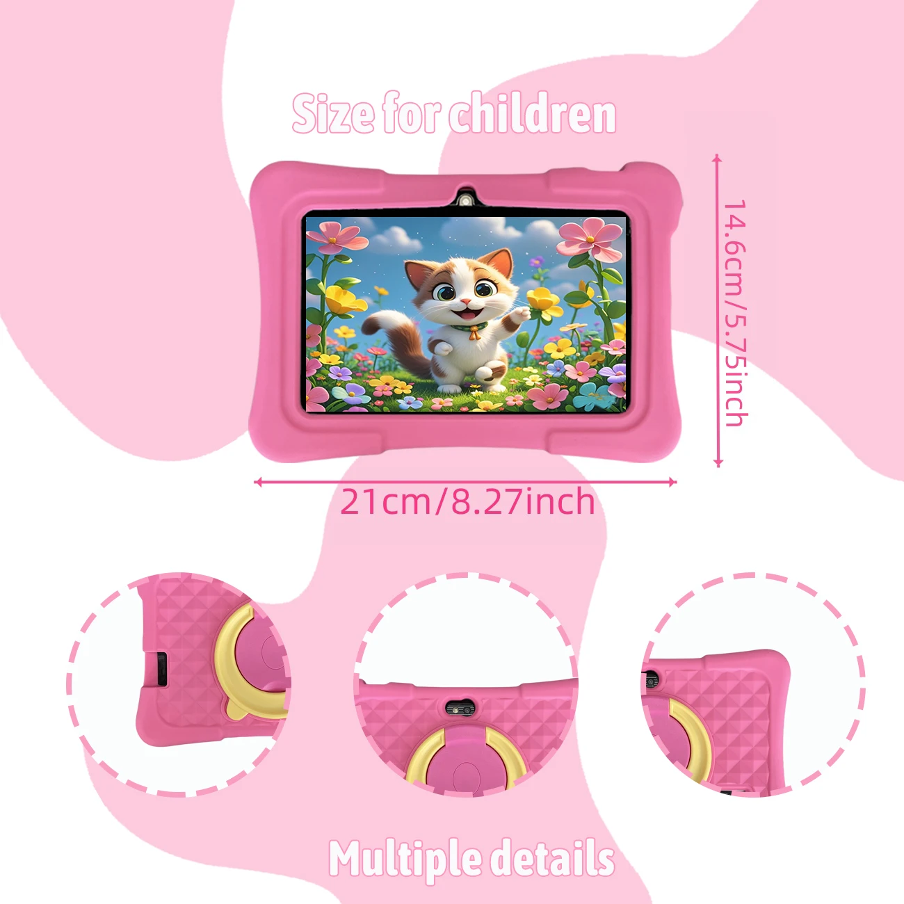 The Latest 7inch Learning Tablets Are Suitable for Learning Education, Pre-Installed Love Doll Education Software, Provides Wide Interactive Learning Application, Android Operating System, Dual Cameras, Supports Wifi, Two Colors to Choose From, Suitable for Gifts, Without Configuration Plugs