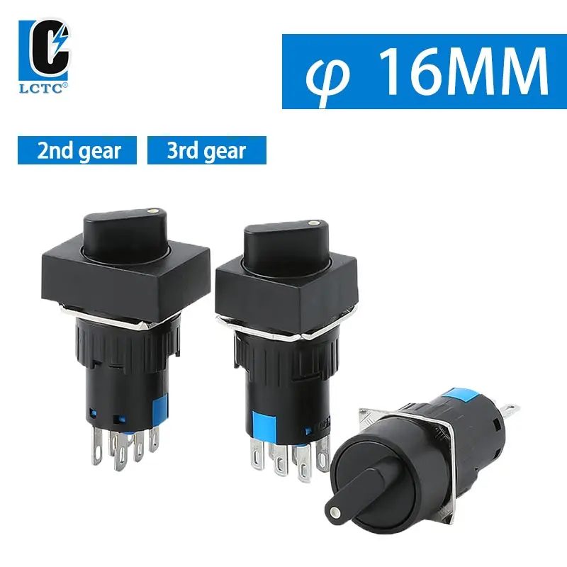 

LA16 Small Two-gear Knob Switch LA16-11X/21/ Selection Conversion 2-position Holding Type 16mm Tripod