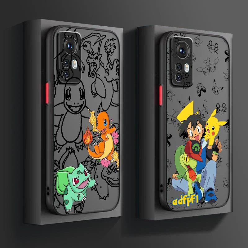 

Anime P-Pokemones P-Pikachus Frosted Translucent For Xiaomi Mi 13 12 12T 11T 11 11i 10T 10 9T Pro Lite Ultra 5G Matte