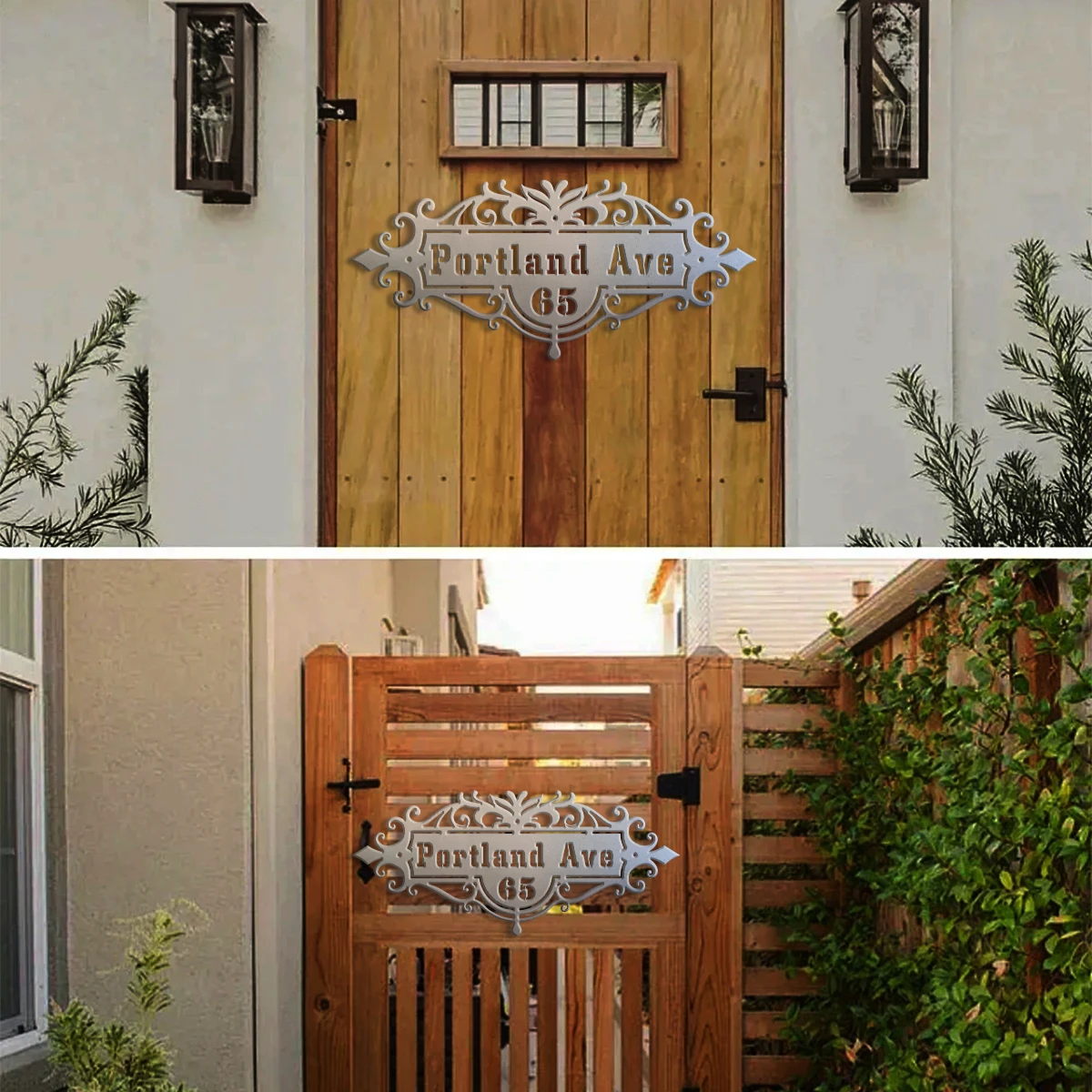 1pc Custom courtyard Metal Wall Door Plaque,Wall Sculptures,Home Room Garden Garage Door Fence Farm Decor,Seasonal Family Gift
