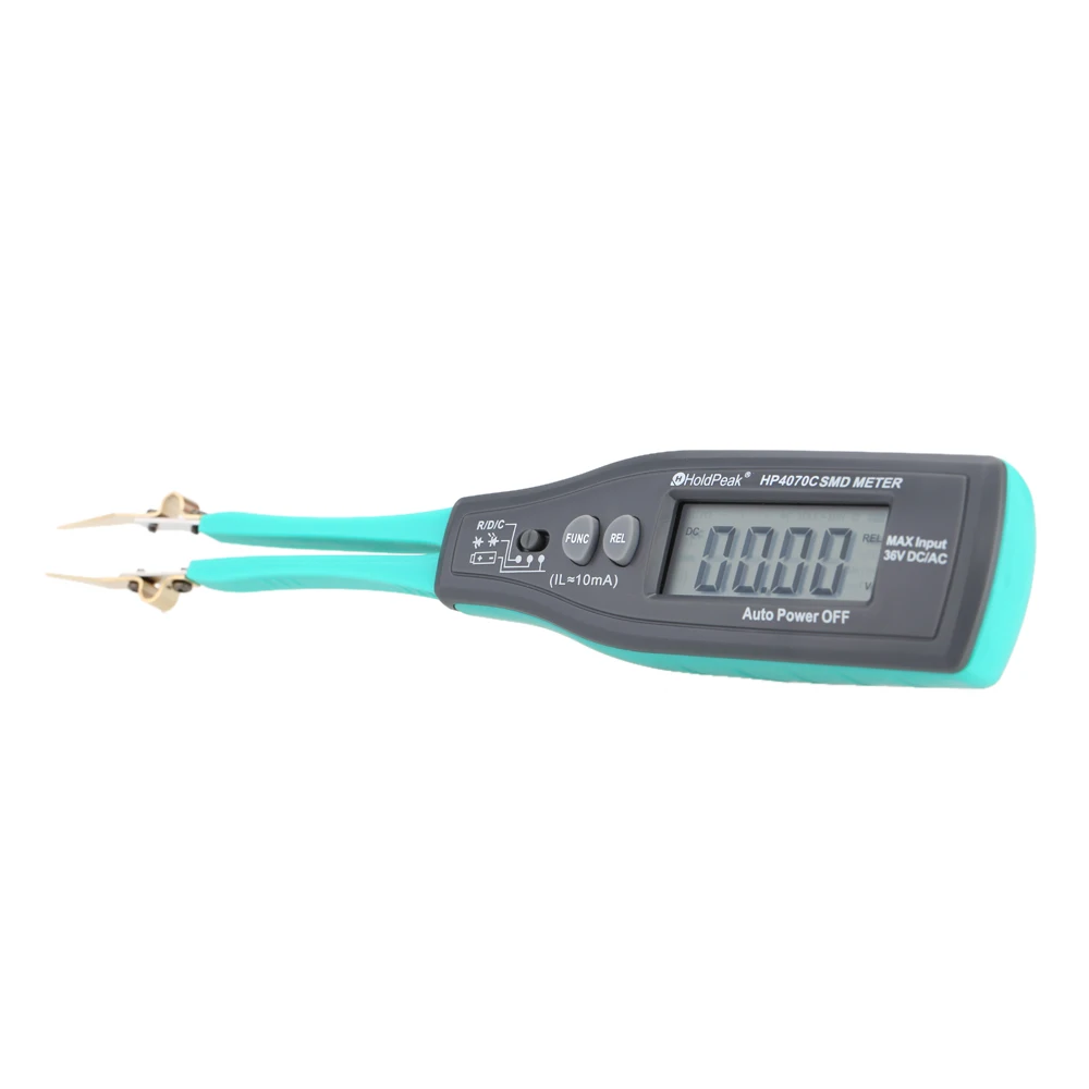 HoldPeak HP-4070C Smart Testing Clips mini SMD Tester Continuity Meter Tweezers Intelligent Testing Clips with Relative Value