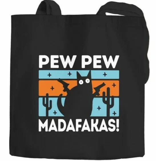 

Versatile Cute Cat Tote Bag Versatile Handbag Minimal Canvas Shoulder Bag for Men Women Men Casual Reusable Shopping Bag