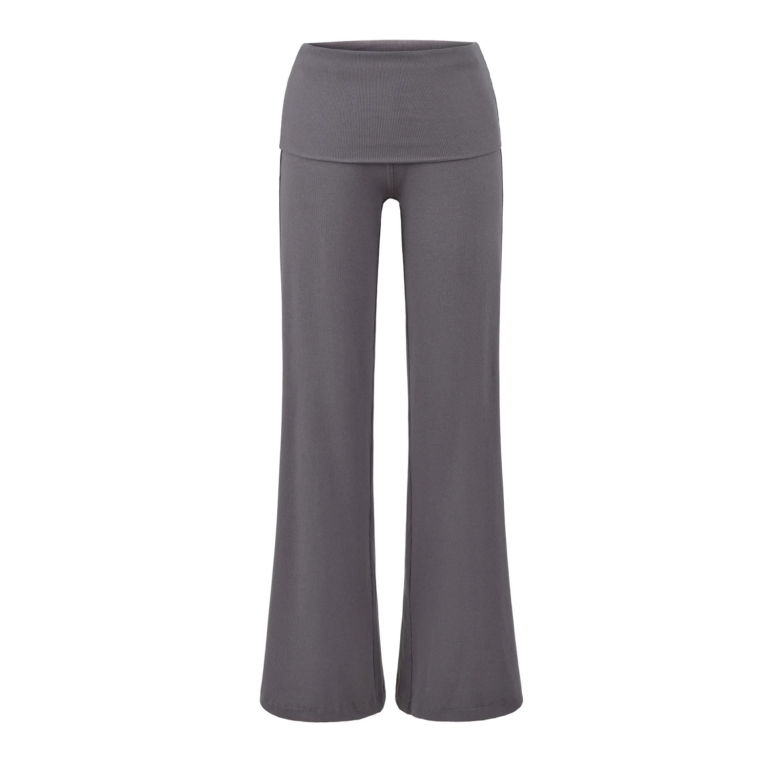 High Waist Straight Leg Knitted Wide Leg Pants Women's Versatile Casual Trousers Street Sle Pure Color Casual Pants