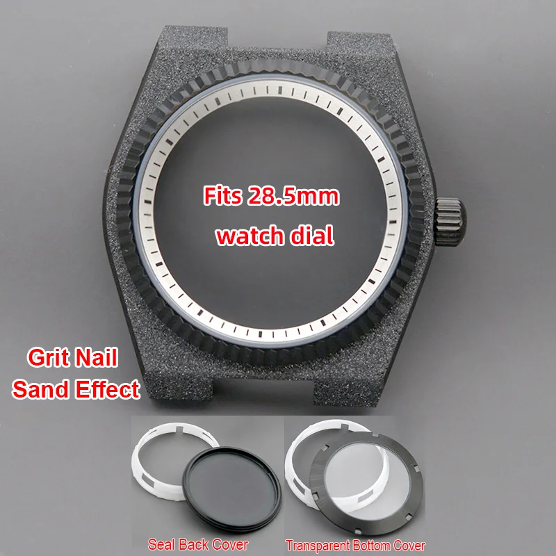 Mod 40MM Waterproof Watch Case Sparkle Sand Blasting Fluted Bezel Watch Cases Parts For PRX Super Player NH34 NH35 NH36 Movement