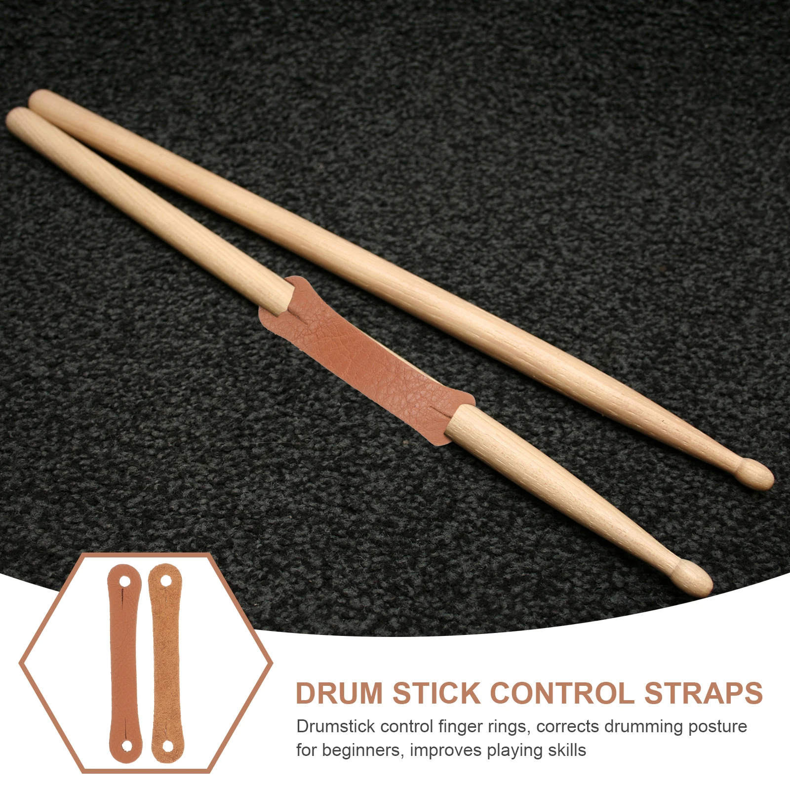 

4pcs Drumstick Anti-Slip Sleeves For 5A 7A Sticks Posture Correction Tool Lightweight Portable Practice Aid Reusable Drumming