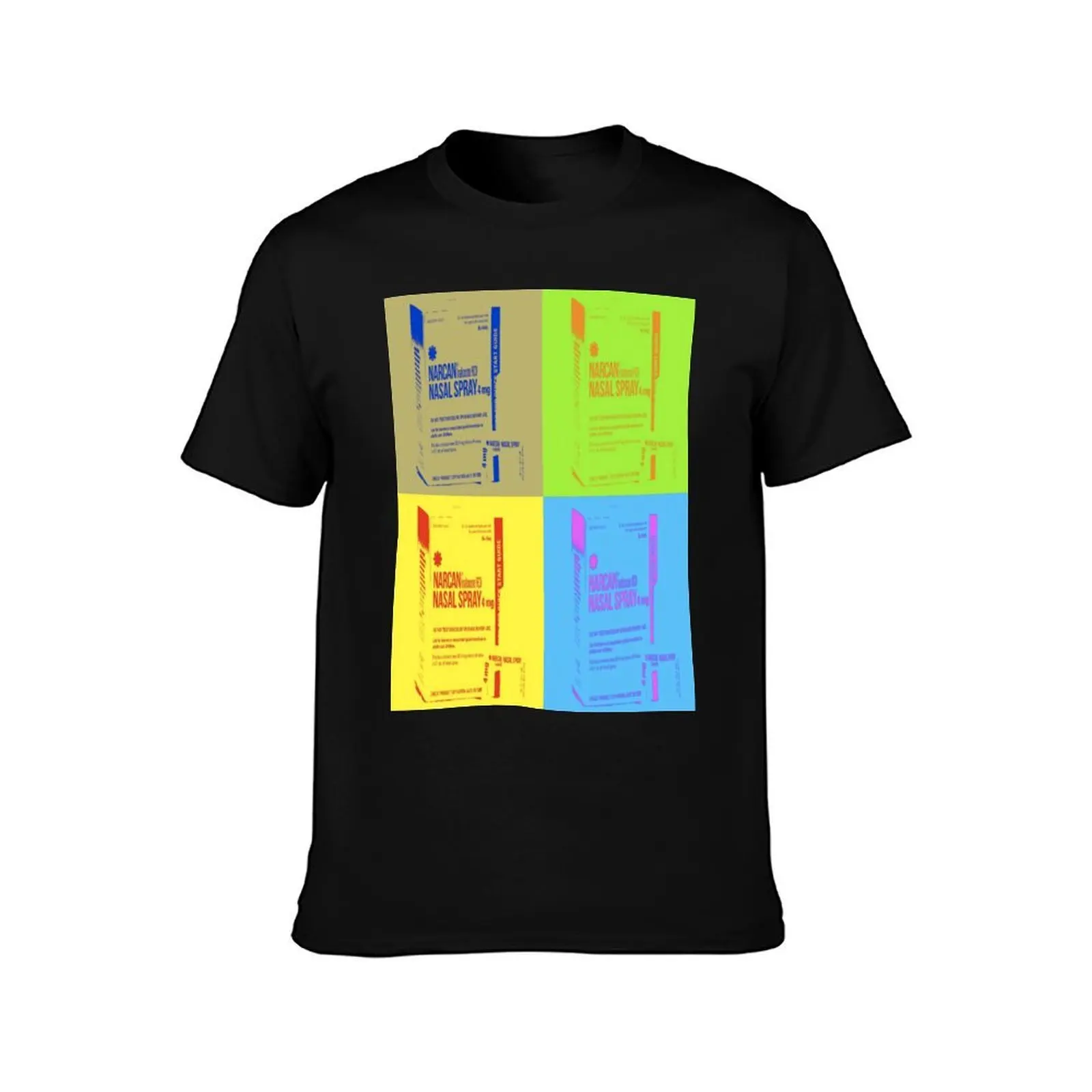 NARCAN POP T-Shirt, Summer Casual Cotton Tee, Oversized Streetwear Tops, Vintage Graphic Print, Loose Fit Short Sleeve