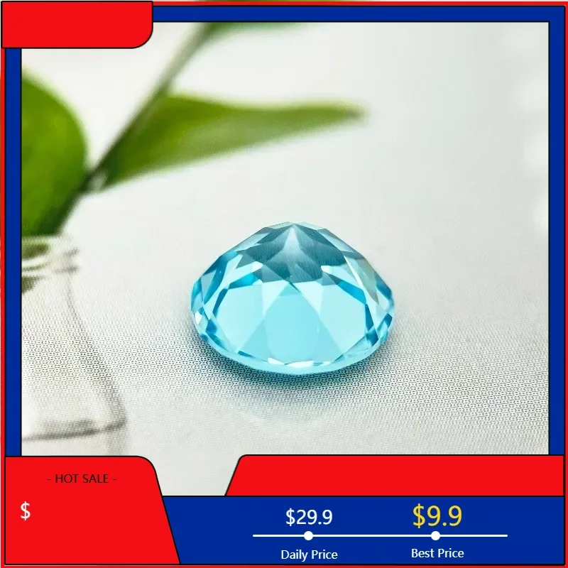 

Top Quality Lab Grown Sapphire Round Shape Aquamarine Color Beads for Diy Jewelry Making Ring Selectable AGL Certificate