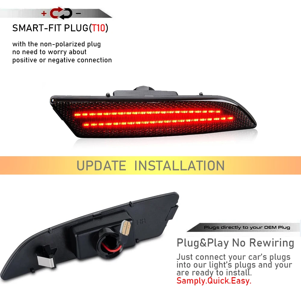 2 قطعة المصد الخلفي LED المدخن الجانب ماركر بدوره مصباح إشارة لكرايسلر كروس فاير 2004-2008 اكسسوارات السيارات تحذير مصباح أحمر