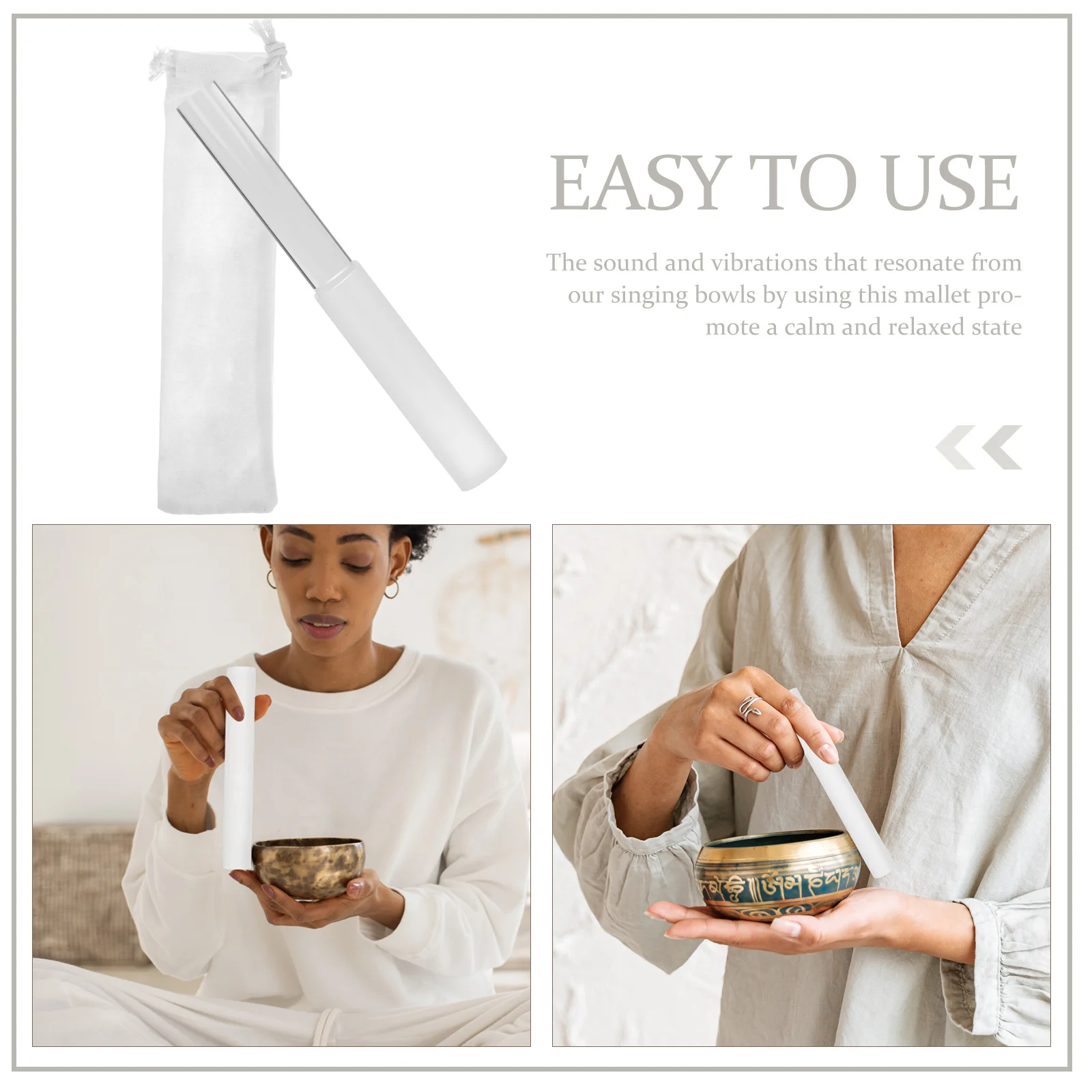 

Acrylic Singing Bowl Mallet Smooth Durable Craftsmanship Clear Sound Portable For Meditation Yoga Relaxation Sound Bowl