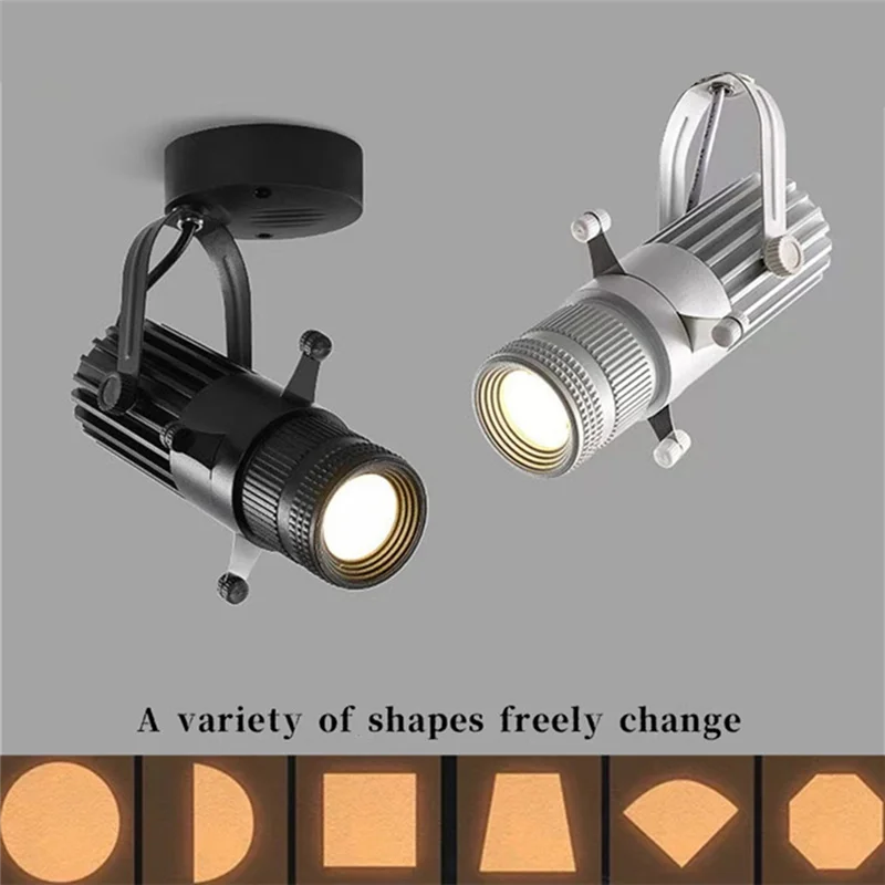 Lampu Sorot LED COB RMWIN-Shopping Mall Spotlights KTV, Mode Variabel, Fokus Dapat Diatur, 15W, Lampu Langit-langit, Lampu Tracking