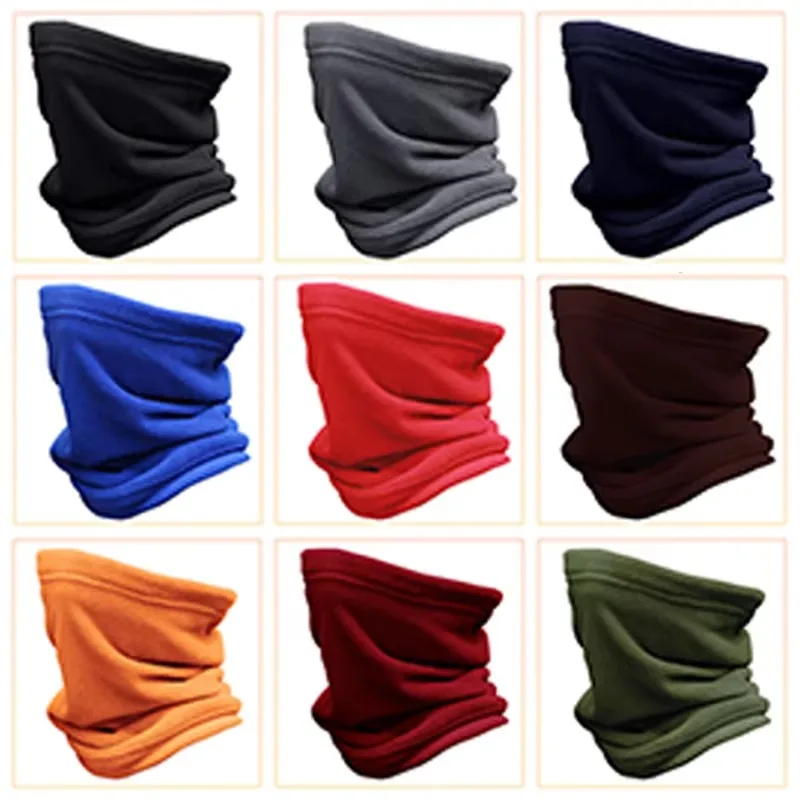 3-in-1 Fleece Neck Scarf Windproof Balaclava Tube Scarf for Outdoor Camping Hiking Warm Cycling Headwear Winter Neck Warmer