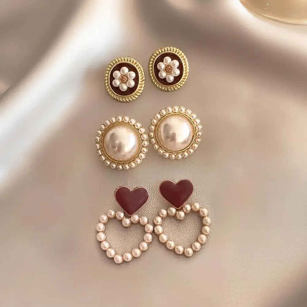 Korea Style Flower Shape Ear Clip Ear Rings Without Piercing For Girls Party Cute Lovely No Hole Ear Clip Pearl Jewelry