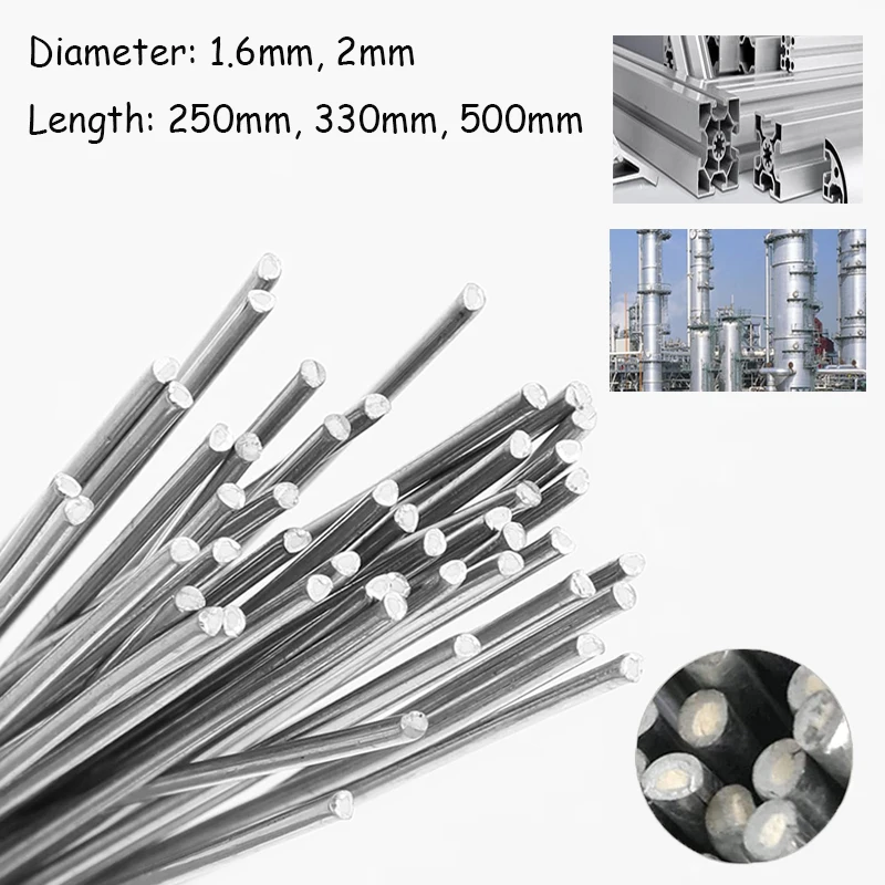 5-10Pcs 1.6mm/2.0mm No-Solder Aluminum Welding Rods, Low-Temp Brazing Wire, Solder Kit for Aluminum & Tin Repair Tools