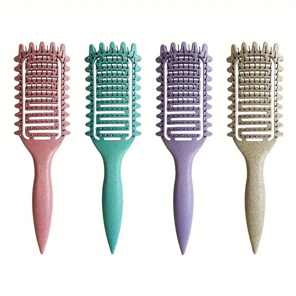 lina Detangling Brush for Curly Hair - Nylon Bristle Detangler Comb, Anti-static Hairbrush for Wet & Dry Hair, Curl Defining and