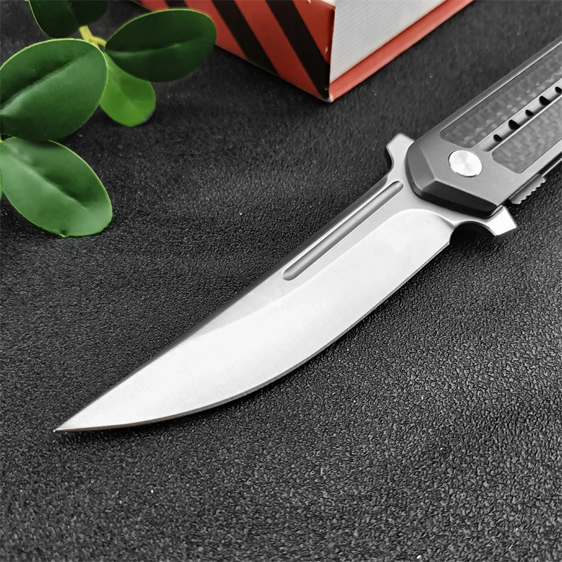 Begg folding knife outdoor camping fishing survival titanium alloy inlaid carbon fiber handle EDC tactical rescue tool knife