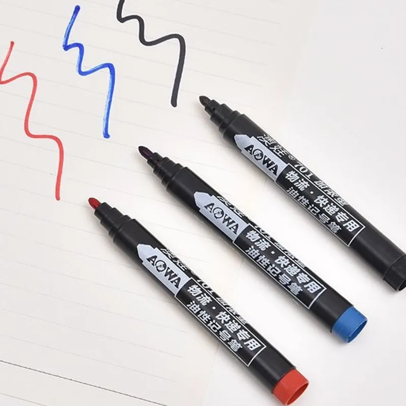 

2mm Black Red Blue Oily Marker Fast Dry Waterproof CD Glass Ceramics Mark School Office Supply Stationery Child Painting Pen