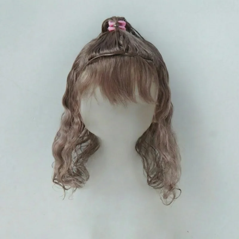 JD745L 8-9inch  9-10inch 10-11inch High ponytail shawl micro-curly Combed Mohair Doll wigs